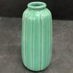 Green Ribbed Vase